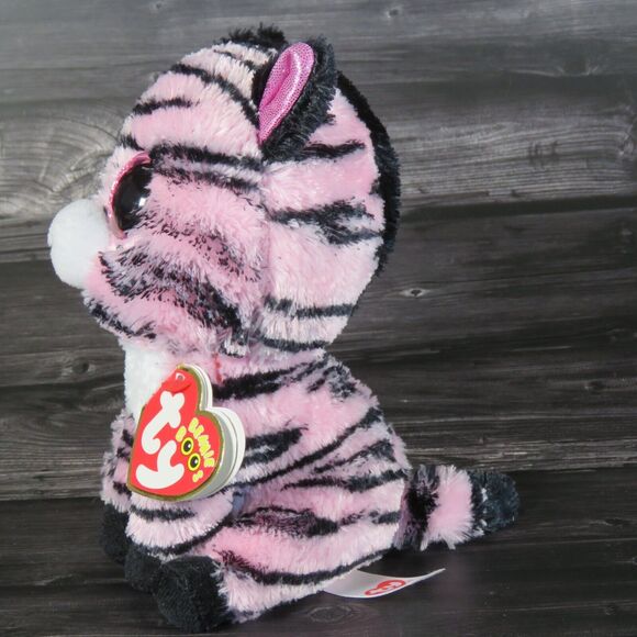TY Beanie Boos Zoey the Zebra 6" Plush Glam Pink Black Striped Stuffed Animal - Picture 4 of 16